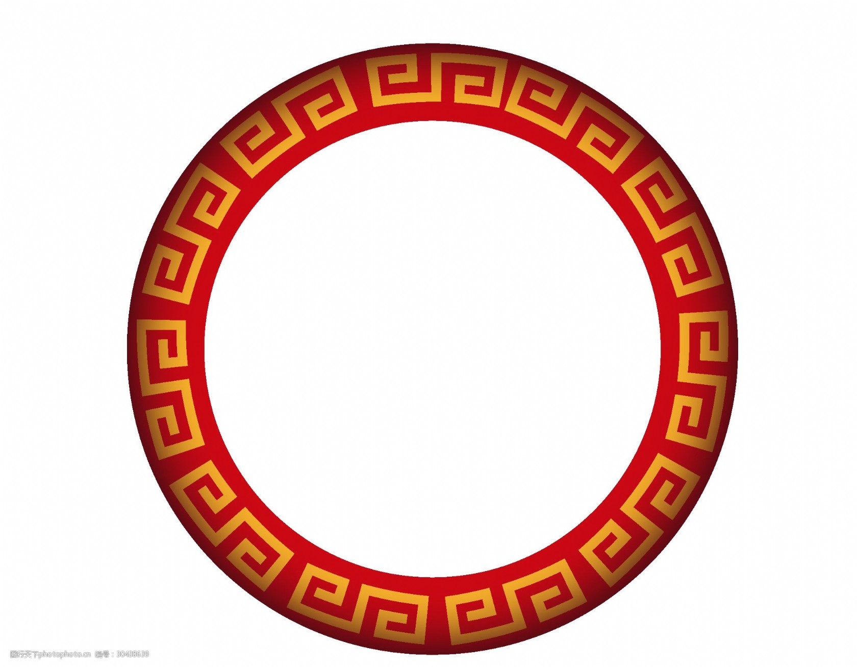 红色中国风圆形边框矢量素材