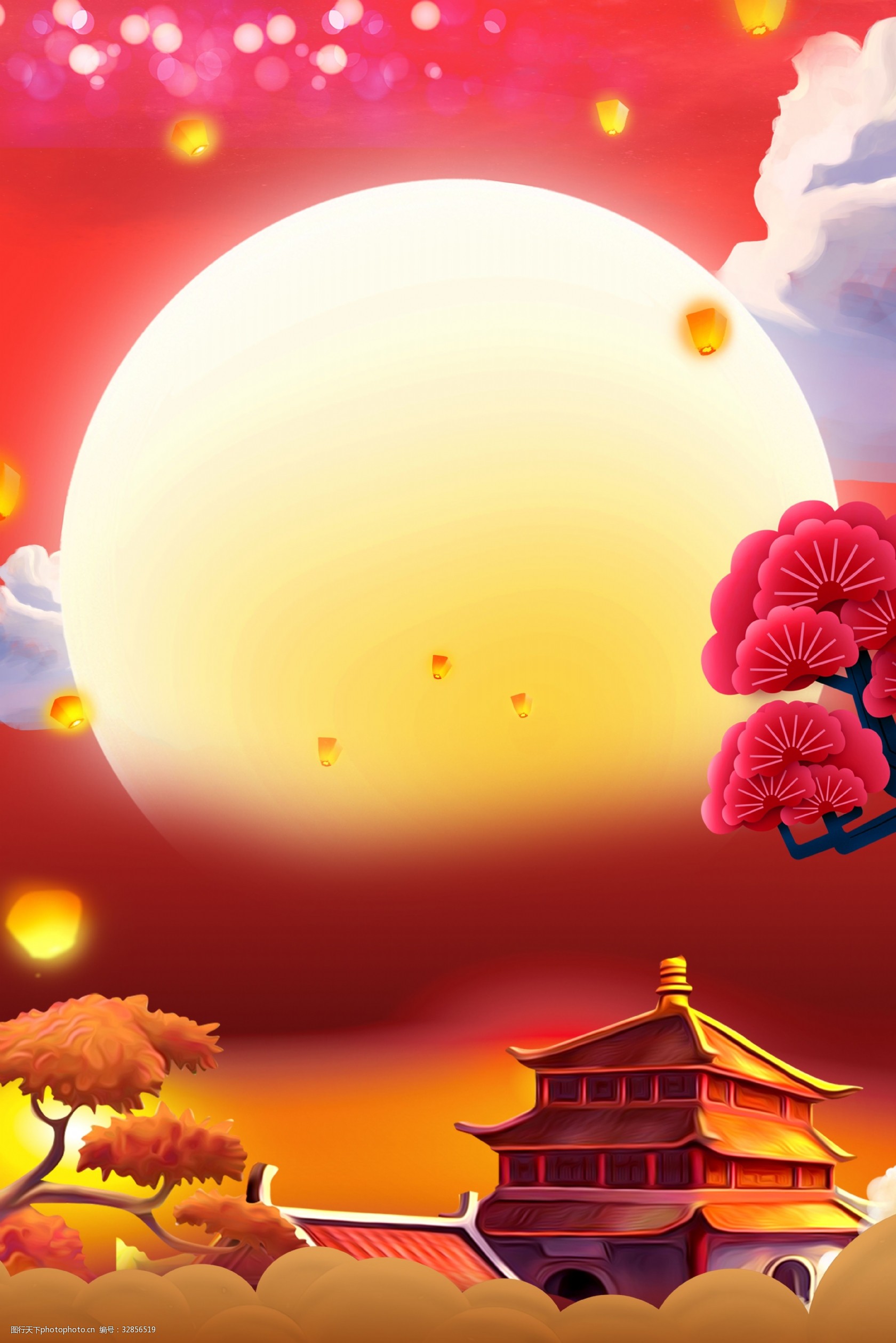 中秋思乡月亮海报