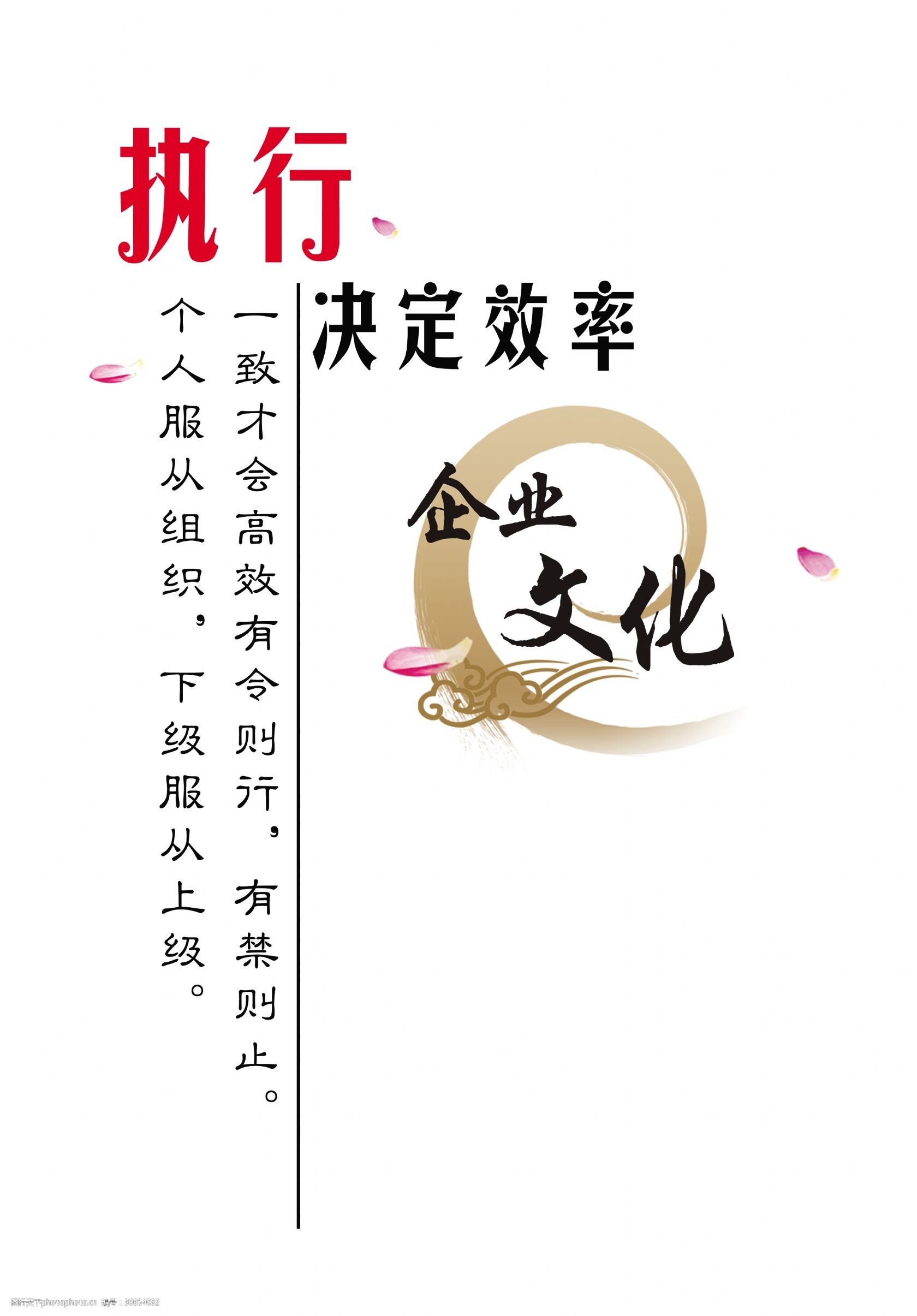 执行决定效率执行力企业文化艺术字设计