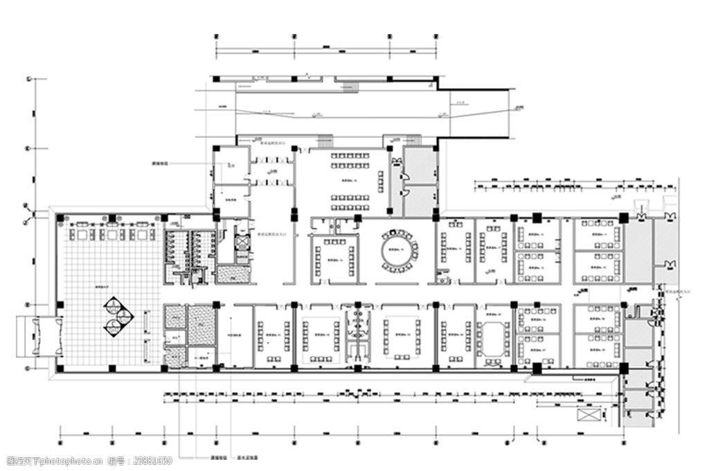 办公贵宾接待区cad平面方案设计