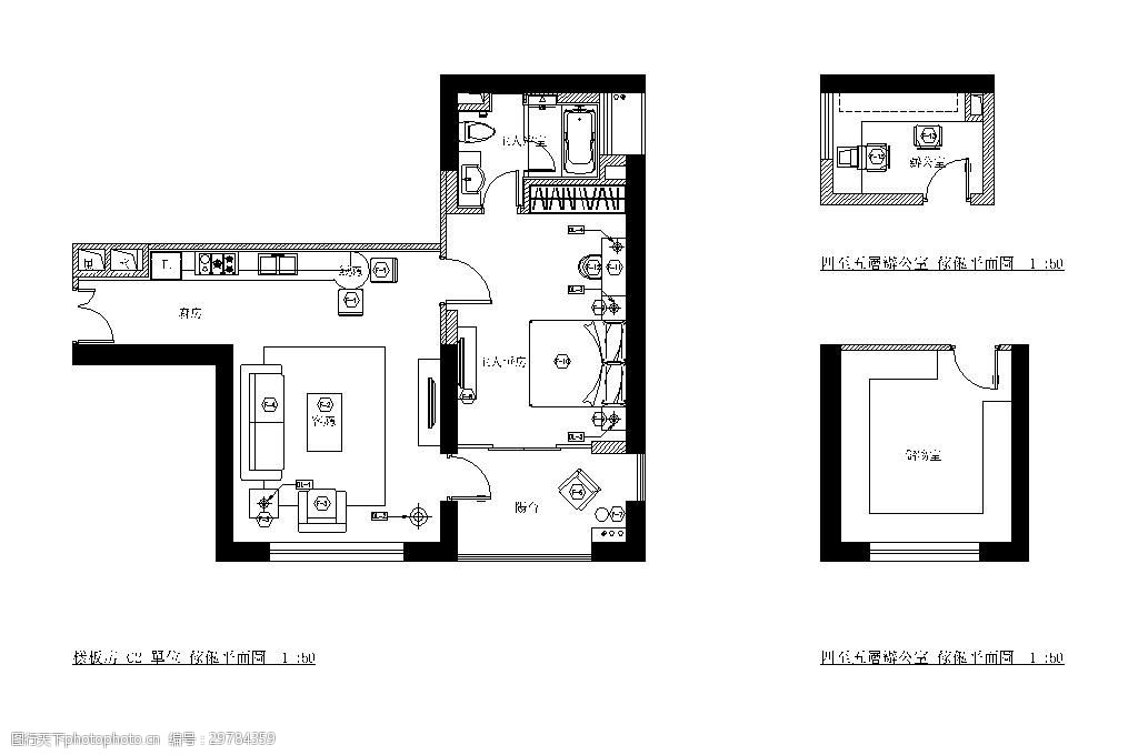 關鍵詞:北歐風一室一廳家裝平面圖 室內裝飾 室內設計 平面