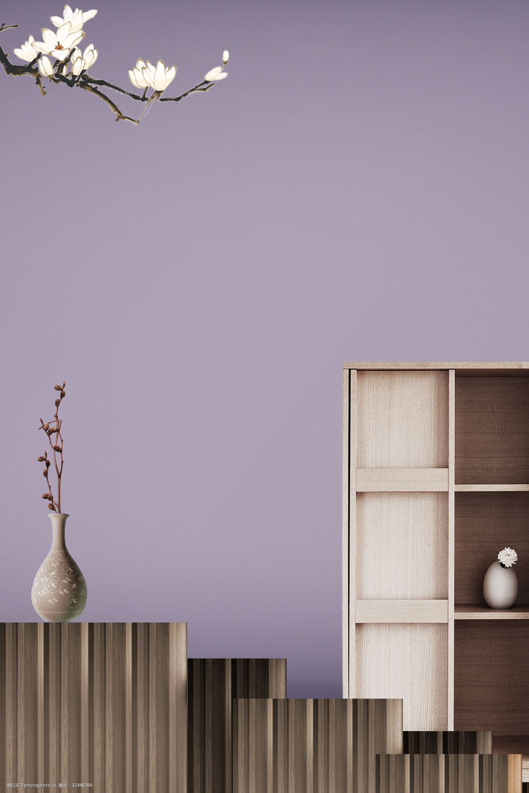 莫兰迪花瓶家具海报