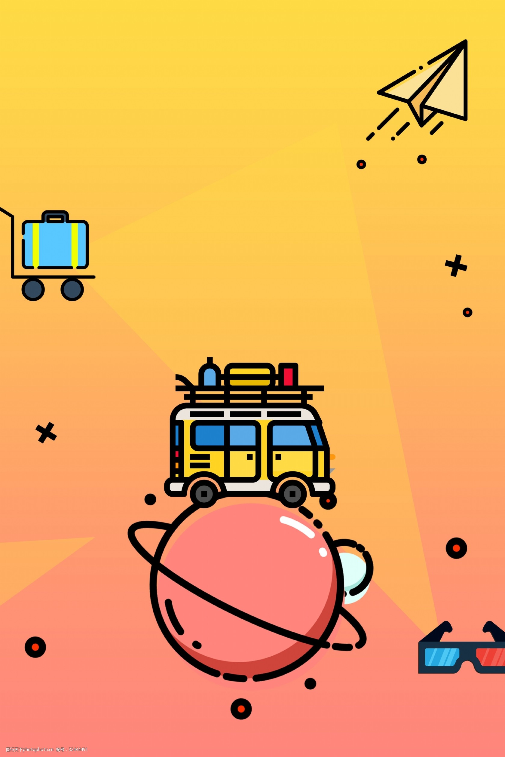 mbe风格我们去旅行巴士旅游渐变背景