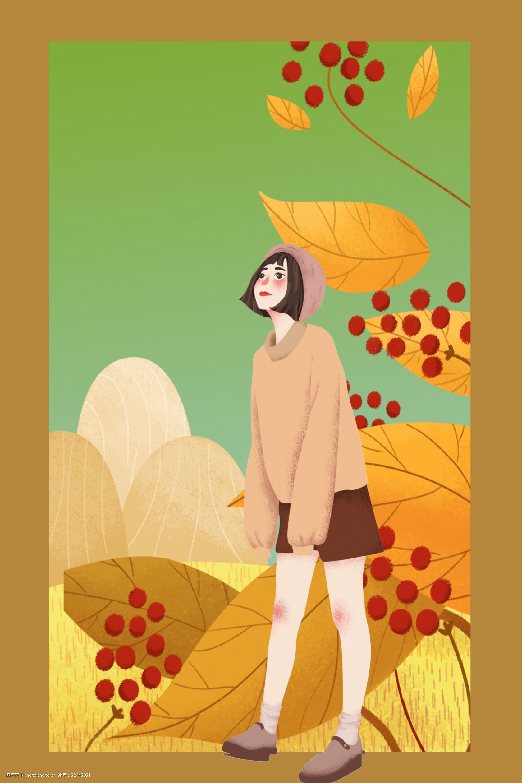郊外的女孩淘宝秋款上新海报背景