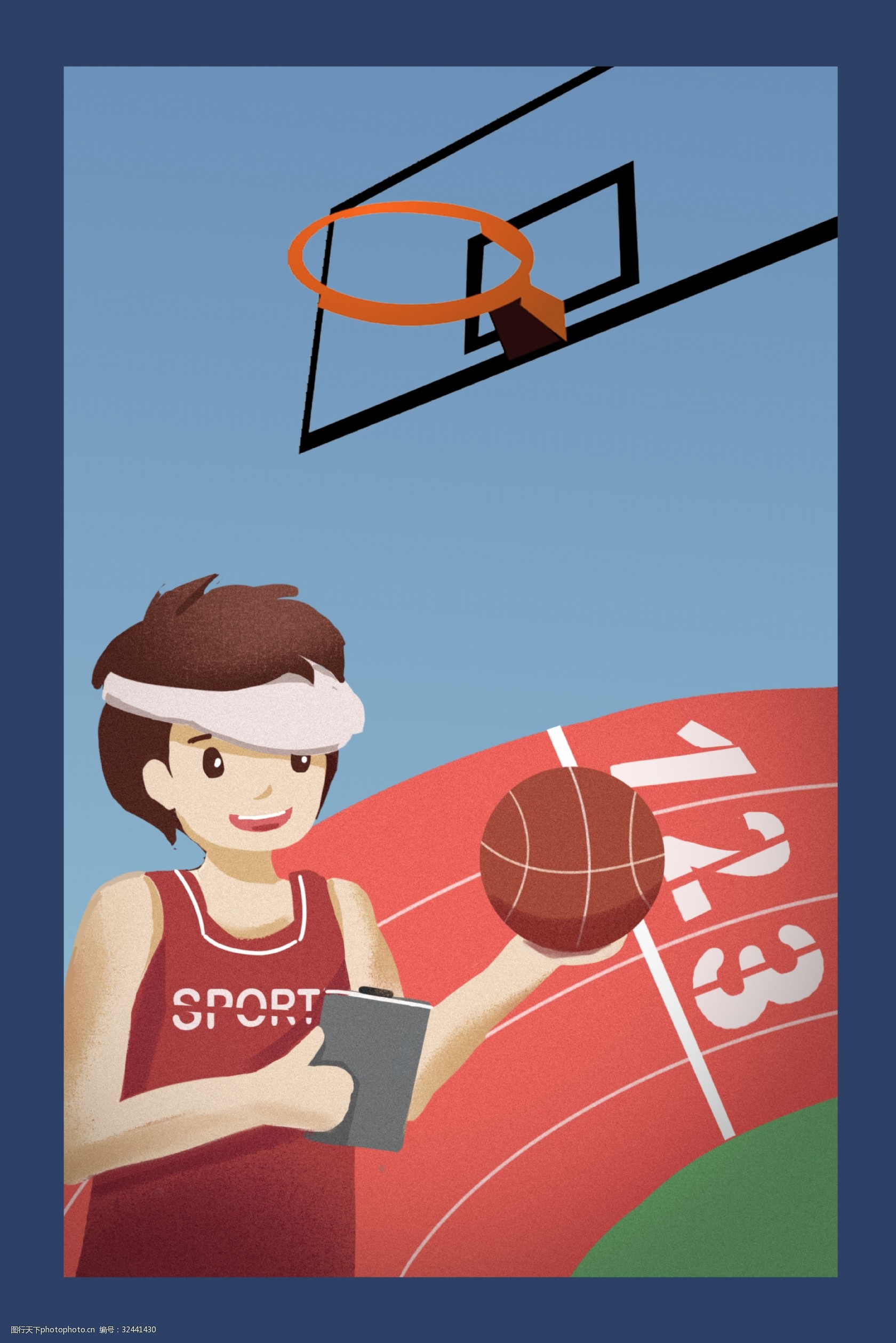 篮球海报手绘简图图片