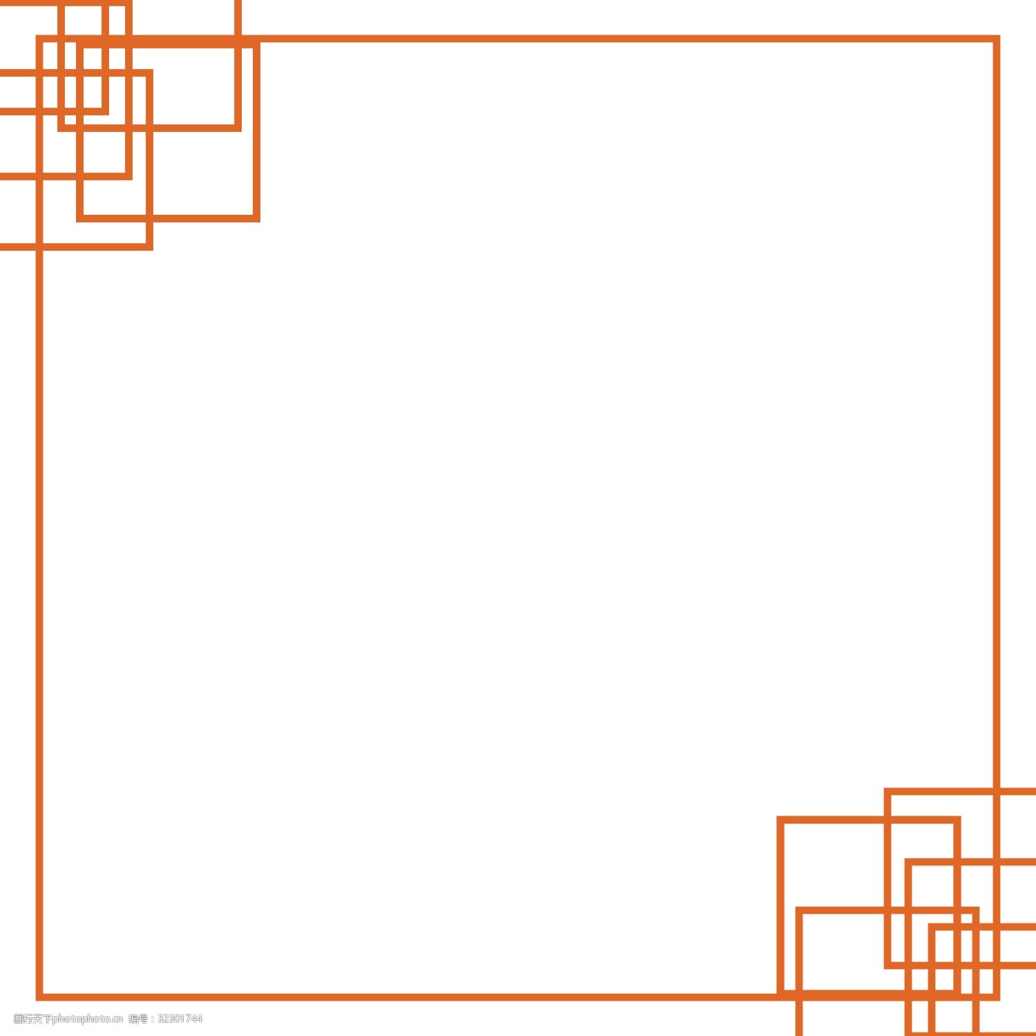 中秋节橘色复古简约边框