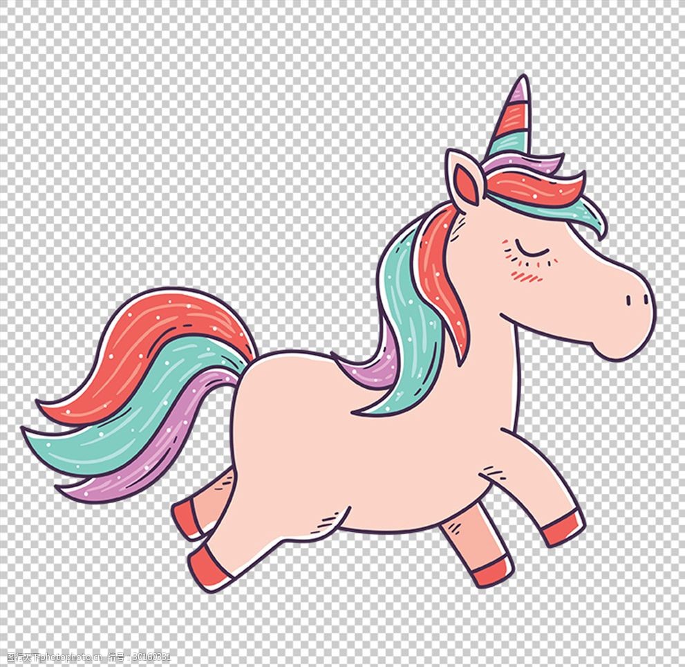 关键词:独角兽透明底 独角兽图片 高清图片 治愈 卡通独角兽 彩色